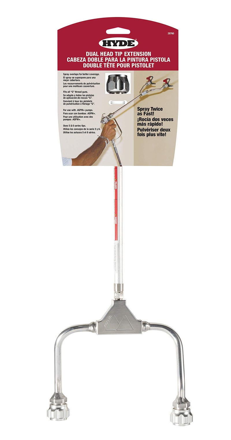 Hyde 28760 Dual Head Spray Tip Extension, Paint Sprayer, Dual Head Spray Painter Extension. - Image 1